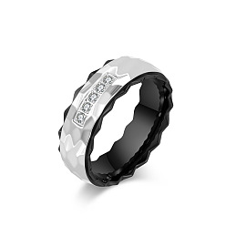 Negro 304 anillos de acero inoxidable para los hombres, negro, tamaño de EE. UU. 10 (19.8 mm)