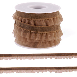 Kamel 5 Meter elastisches Samt-Organzaband, mit Kunststoffspulen, Kamel, 5/8 Zoll (15 mm)