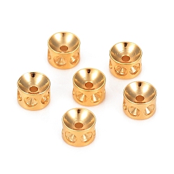Golden 304 Stainless Steel Bead Rhinestone Settings, Column, Golden, Fit For 2mm Rhinestone, 6x4mm, Hole: 1.8mm