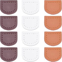 Couleur Mélangete 3 Étiquette de sac en cuir véritable de couleurs, accessoires de remplacement de sac, couleur mixte, 30x35x2.5mm, Trou: 1.2mm, 4 pcs / couleur, 12 pièces / kit