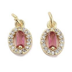 Камелия Латунные микро проложить кубического циркония прелести, без кадмия, без никеля и без свинца, с целью перехода в кольце, овальные, реальный 18 k позолоченный, камелия, 10x6.5x3.5 мм, отверстие : 2 мм