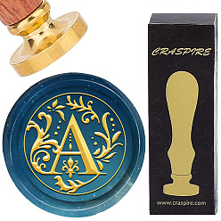 Letter A Латунные восковые печати с деревянной ручкой, для diy scrapbooking, буква a, 25 мм