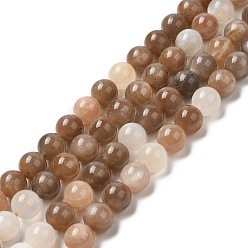 Multi-Moonstone Natural Multi-Moonstone Beads Strands, Round, 8mm, Hole: 1mm, about 48pcs/strand, 15.7 inch