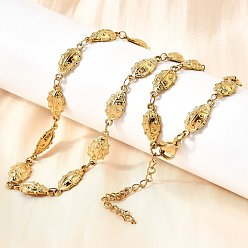 Золотой 304 ожерелья из нержавеющей стали с цепочкой в виде божьей коровки для женщин и мужчин, ионное покрытие (ip), золотые, 15.85 дюйм (40.25 см)