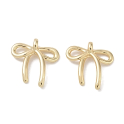 Настоящее золото 18K Латунные подвески, бантом прелести, без кадмия, без никеля и без свинца, реальный 18 k позолоченный, 20.5x19.5x5 мм, отверстие : 1.8 мм
