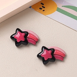 Радуга Кабошоны из розовой непрозрачной смолы, радуга, 28x19 мм