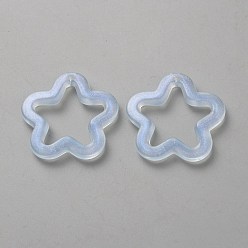 Светло-Голубой Акриловые подвески, с блеском порошок, , Небесно-голубой, 29x30x4.5 мм, отверстие : 1.8 мм