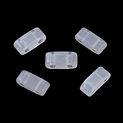 Ghost White Opaque Acrylic Slide Charms, Rectangle, Ghost White, 2.3x5.2x2mm, Hole: 0.8mm