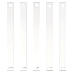 Прозрачный 2 наборы прозрачных акриловых глиняных пресс-картонов, глиняные ремесленные инструменты, прямоугольник с треугольником/квадратом/шестиугольником, прозрачные, 20x2x0.2~0.6 см, 5 шт / комплект