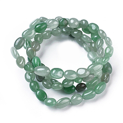 Green Aventurine Natural Green Aventurine Bead Stretch Bracelets, Tumbled Stone, Nuggets, Inner Diameter: 2~2-1/4 inch(5.2~5.6cm)
