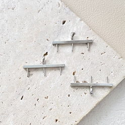 Платина Латунный винт с проушиной, за половину пробурено бисера, платина, 21x6 мм