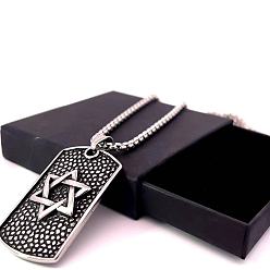 Нержавеющая Сталь Цвет Винтажная подвеска в виде шестиконечной звезды из нержавеющей стали для мужчин и женщин.