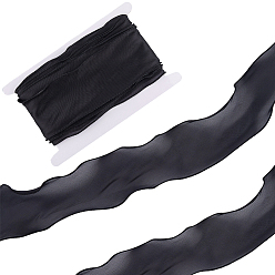 Черный 10 м полиэфирная лента, для аксессуаров для одежды, украшение подарка, чёрные, 3-1/8 дюйм (80 мм), 10м / комплект