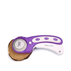 Средний Фиолетовый Портативный роторный роликовый резак, режущий инструмент для шитья, для изготовления, шитье, подбивка, лоскутное шитье, средне фиолетовый, 16.5x6.25 см