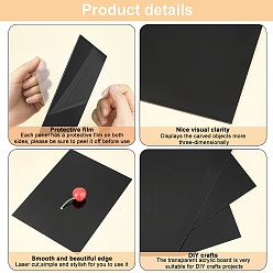 Black PandaHall Elite 4pcs 2 Style DIY Acrylic Board, for DIY Tip Cards, Rectangle, Black, 2pcs/style