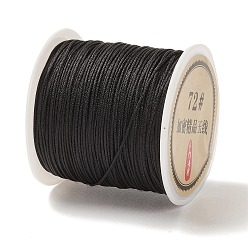 Black 50 Yards Nylon Chinese Knot Cord, Nylon Jewelry Cord for Jewelry Making, Black, 0.8mm