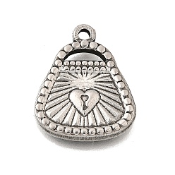 Нержавеющая Сталь Цвет 304 подвески из нержавеющей стали, анти-тускнение, подвесной замок, цвет нержавеющей стали, 18.5x15.5x2.5 мм, отверстие : 1.6 мм