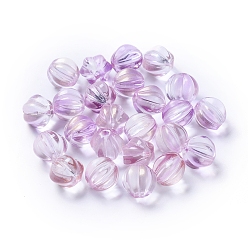 Орхидея Прозрачные стеклянные бусины, с блеском порошок, тыква, сиреневые, 10.5 мм, отверстие : 1 мм