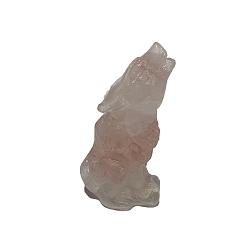 Красный Кварц Украшение для дисплея волка из смолы, с натуральными железистыми кварцевыми чипсами внутри для украшения рабочего стола домашнего офиса, 15x25x50 мм