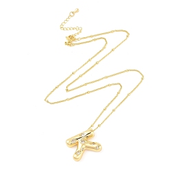 Letter K Ожерелья с подвесками из латуни с прозрачным кубическим цирконием и микропаве, Письмо K, 17.72 дюйм (45 см), буква k: 22x18 мм