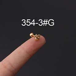 Bees 316l серьги из нержавеющей стали для хряща, золотые, Пчелы, 6 мм, штифты : 1.2 мм