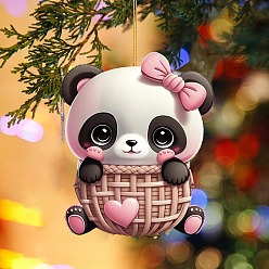 Бледно-фиолетовый Красный Панда с сердцем акриловые подвесные украшения, для украшения рюкзака, бледно-фиолетовый красный, 80 мм