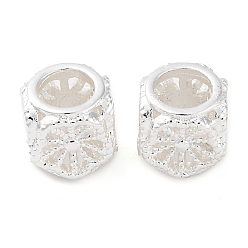 Серебро Латунные распорные баэды, долговечный, кубические, серебряные, 6x6x6 мм, отверстие : 3.7 мм