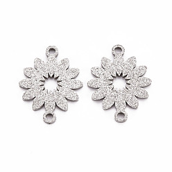 Нержавеющая Сталь Цвет Не тускнеющие 201 соединительные элементы из нержавеющей стали, , лазерная резка, цветок, цвет нержавеющей стали, 19.5x15x1 мм, отверстие : 1.6 мм