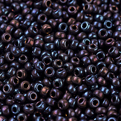 (RR466) Metallic Dark Raspberry Gold Luster MIYUKI Round Rocailles Beads, Japanese Seed Beads, 11/0, (RR466) Metallic Dark Raspberry Gold Luster, 2x1.3mm, Hole: 0.8mm, about 50000pcs/pound