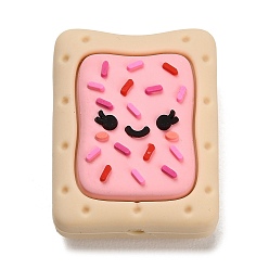 Pink Food Grade Eco-Friendly Silicone Beads, Biscuits, Pink, 29x23x13mm, Hole: 2mm