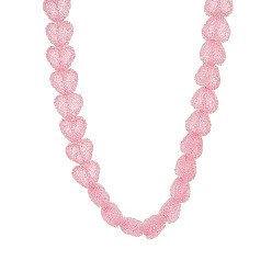 Pink Бусы в форме сердца из смоляного желе, с медными застежками, золотые, розовые, 15.75 дюйм (40 см)