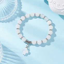 Малайский Нефрит Браслеты с подвесками-крестиками из натурального малайзийского нефрита, браслеты из бисера эластичные для мужчин и женщин, античное серебро, внутренний диаметр: 2-1/4 дюйм (5.6 см)