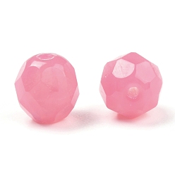 Pink Fire-Polished Czech Glass Beads, Faceted, Ananas, Pink, 7.5~8x8mm, Hole: 1.2mm, about 120pcs/bag
