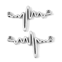 Античное Серебро Сплавочные подвески тибетского стиля, сердцебиение, без кадмия и без свинца, античное серебро, 35x22x2 мм, Отверстие : 1.5 мм , около 540 шт / 1000 г