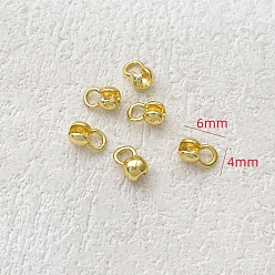 Золотой Латунной шариковой советы, Калотте заканчивается, крышка раскладушки, круглые, золотые, 6x4 мм
