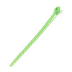 Lime Oval Shape Silicone Cable Zip Ties, Cord Organizer Strap, for Wire Management, Lime, 128x8x7mm
