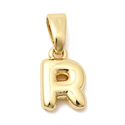 Letter R Латунные подвески в виде букв, без свинца и без кадмия, долговечный, реальный 18 k позолоченный, Буква R, 9.5x6.5x2.5 мм, отверстие : 4.5x2 мм