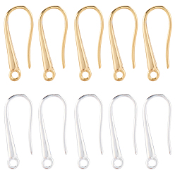 (52) Непрозрачная лаванда 32 шт. 2 цвета латунные крючки для сережек, без кадмия и без свинца, разноцветные, 20x8x2 мм, отверстие : 1.6 мм, штифты : 0.8 мм, 16 шт / цвет