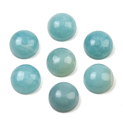 Flower Amazonite Натуральные цветочные кабошоны из амазонита, полукруглый, плоский зад, 10x5 мм