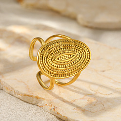 Золотой Овальные 201 манжеты из нержавеющей стали для женщин, золотые, внутренний диаметр: 18 мм