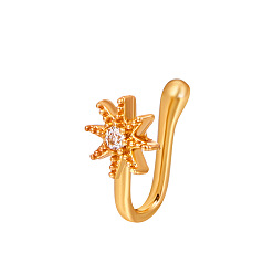 Звезда Кубический цирконий лестничная форма клипса на носовые кольца, латунная манжета для носа, не пирсинг, украшения для женщин и мужчин, звезда, 12 мм