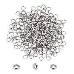 Edelstahl Farbe Ring 304 Edelstahl Zwischenperlen, Metallfunde für Schmuckzubehör, Edelstahl Farbe, 4x1.5 mm, Bohrung: 2 mm, 200 Stück / Karton