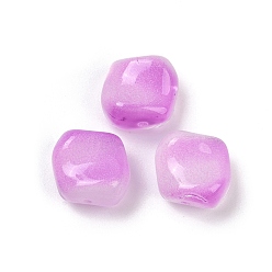 Орхидея Прозрачные стеклянные бусины, самородки, спекающийся лак, сиреневые, 10.5x12x8 мм, отверстие : 1 мм