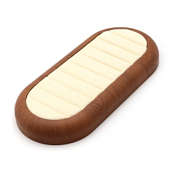 Кукурузный Шелк Подставка для хранения колец из микрофибры, с искусственной кожей, овальные, цвет колоса кукурузы, 24x11x2.8 см