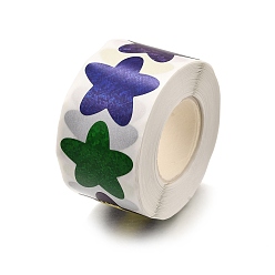 Звезда 8 узоры ПВХ самоклеющиеся блестящие наклейки, водостойкие красочные наклейки для вечеринки, декоративные подарки, звезда, 24x25 мм, о 500шт / рулон