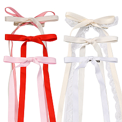 (52) Непрозрачная лаванда 12 шт. 6 цвета платины железные заколки для волос из кожи аллигатора для девочек, с бантом из полиэстера, разноцветные, 285~388x85~88x9~11.5 мм, 2 шт / цвет