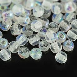 White Czech Glass Beads, Round, White, 3mm, Hole: 0.8mm, about 2630pcs/bag