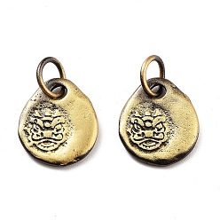 Античная Бронза Латунные подвески, без кадмия и без свинца, капля воды, античная бронза, 15x11x1.6 мм, отверстие : 4.3 мм