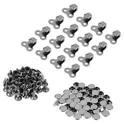 Gunmetal Alloy Boot Lace Hooks, with Rivets, For Climbing and Outdoor Shoes, Gunmetal, 20x18x7mm, Hole: 4mm, 30sets/box