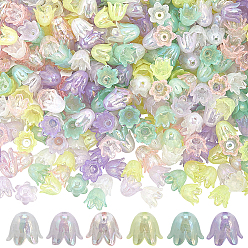 (52) Непрозрачная лаванда 600шт 6 цвета акриловые колпачки для бусин, цветок, разноцветные, 8.5x11 мм, отверстие : 1.3 мм, 100 шт / цвет